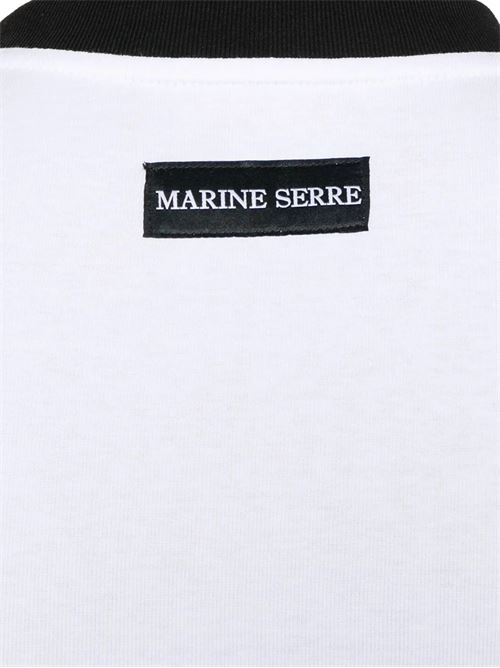 Moon logo jersey fitted t-shir MARINE SERRE | MTT088BCJER0008WH10